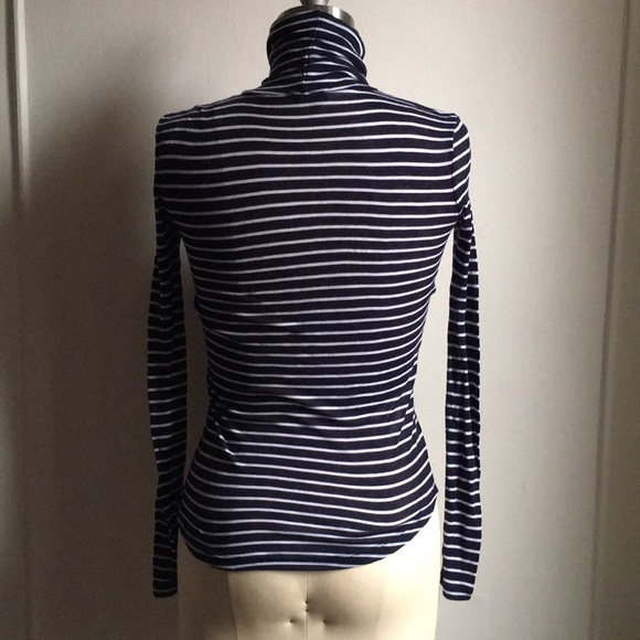 J Crew  XXS Navy Blue and White Turtle Neck - Picture 3 of 8